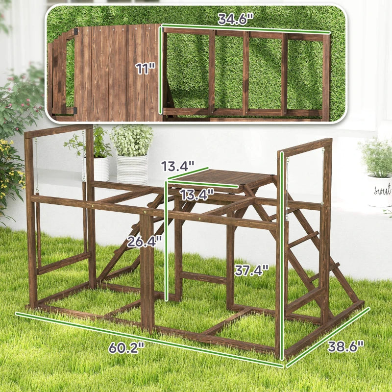 KFX-6565821 Chicken Activity Play Set with Swings, Ladders, and Multi-Level Perches for Enrichment and Exercise