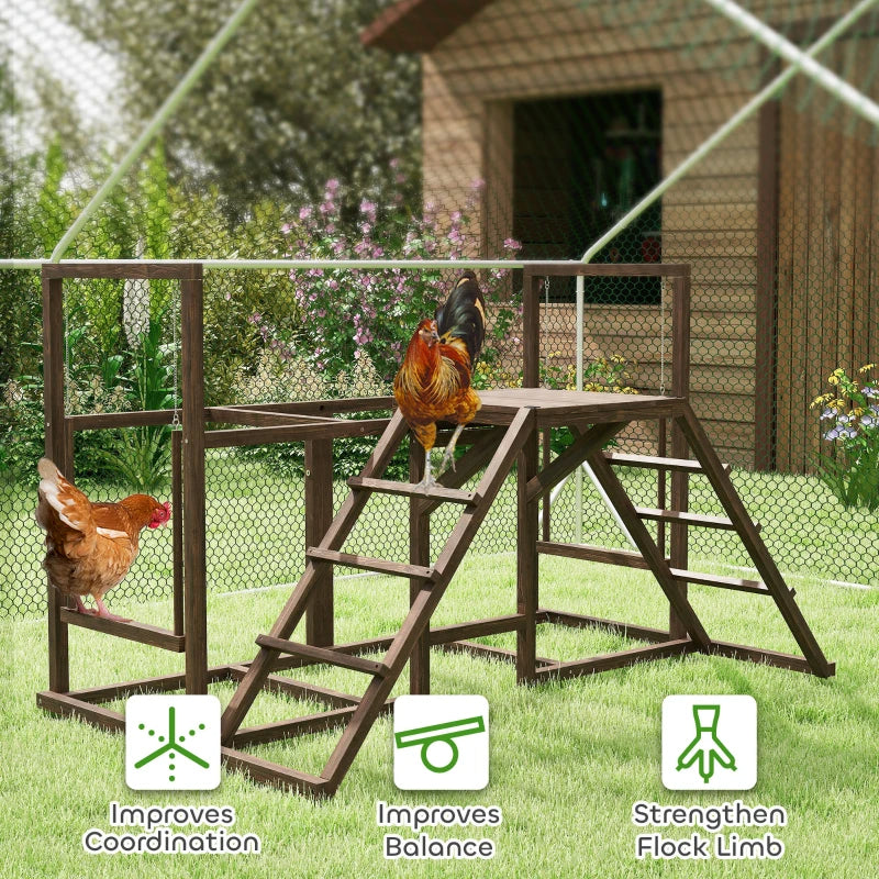 KFX-6565821 Chicken Activity Play Set with Swings, Ladders, and Multi-Level Perches for Enrichment and Exercise