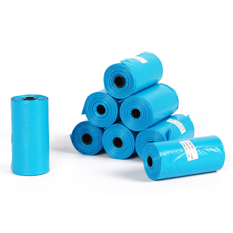 KFX-6566589 Eco-Friendly Degradable Dog Waste Bags - 8 Rolls, 15 Bags/Roll, Continuous Flat Mouth Design