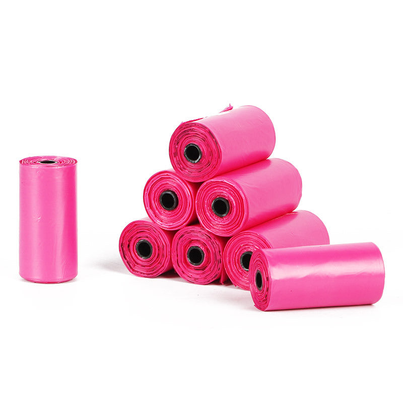 KFX-6566589 Eco-Friendly Degradable Dog Waste Bags - 8 Rolls, 15 Bags/Roll, Continuous Flat Mouth Design