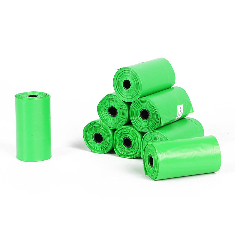 KFX-6566589 Eco-Friendly Degradable Dog Waste Bags - 8 Rolls, 15 Bags/Roll, Continuous Flat Mouth Design