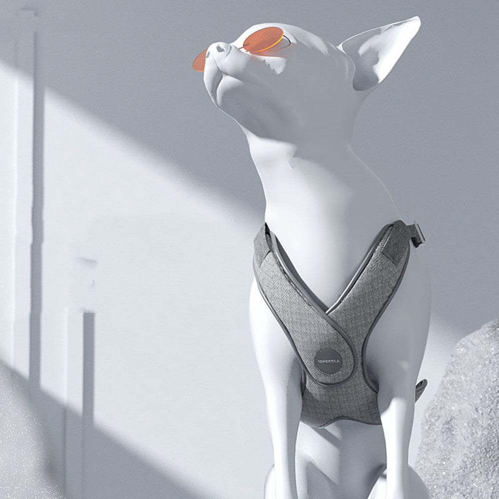 KFX-6569405 Elegant Silver and Vitality Orange Nylon Pet Walking Dog Strap Vest with Traction Rope