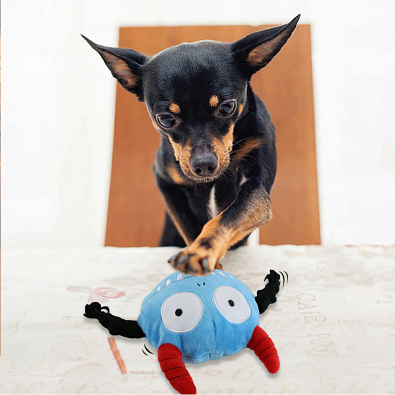 KFX-6569789 Vibrating Dog Toy Ball with Plush Cover for Small & Medium Dogs
