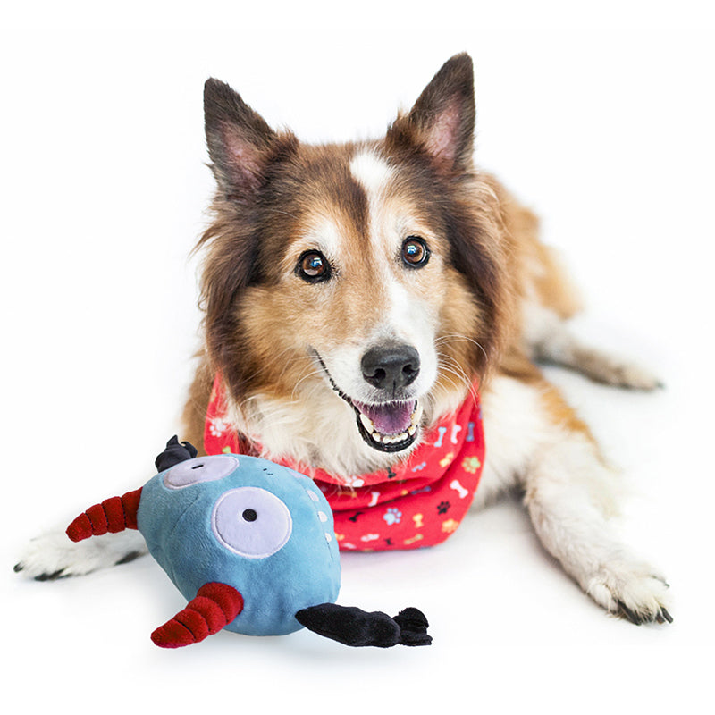 KFX-6569789 Vibrating Dog Toy Ball with Plush Cover for Small & Medium Dogs