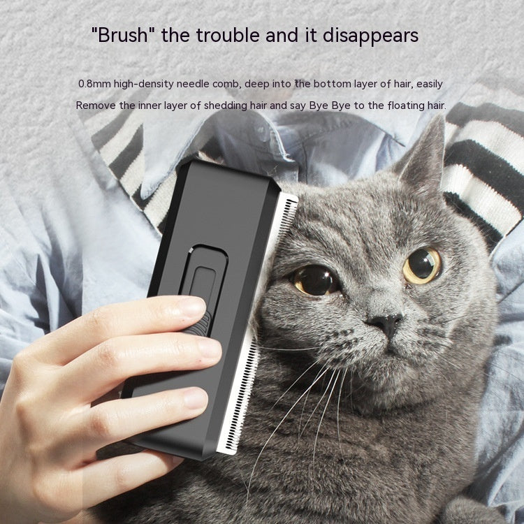KFX-6571709 Two-in-One Pet Hair Cleaning Comb for Dogs and Cats - ABS and Stainless Steel Design