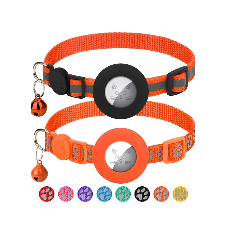 KFX-6572093 Reflective Denim Pet Collar for Cats and Dogs - Casual Style in Multiple Colors