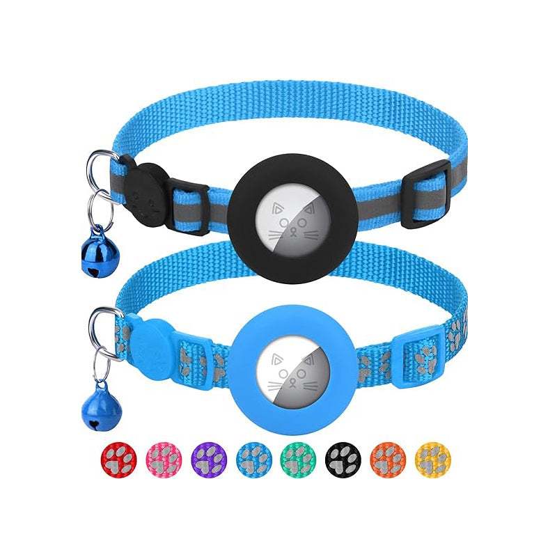 KFX-6572093 Reflective Denim Pet Collar for Cats and Dogs - Casual Style in Multiple Colors
