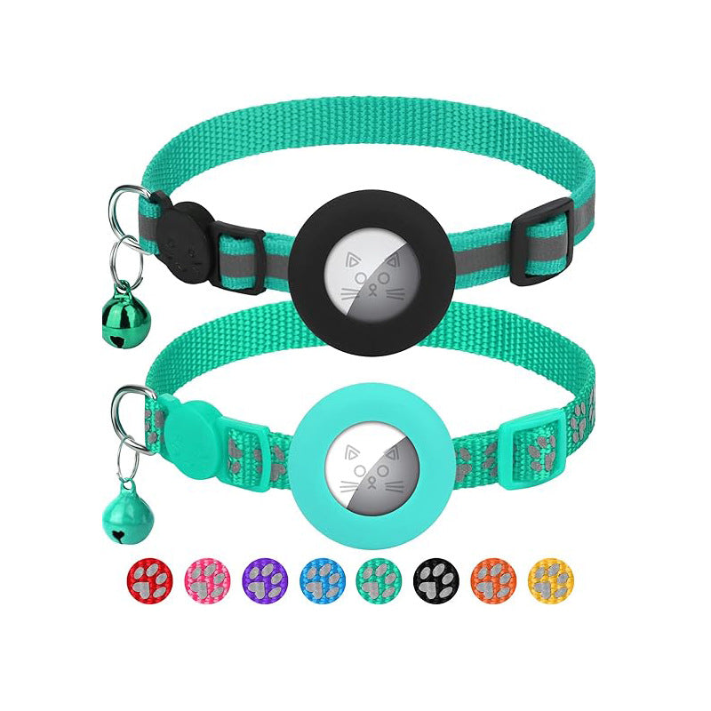 KFX-6572093 Reflective Denim Pet Collar for Cats and Dogs - Casual Style in Multiple Colors