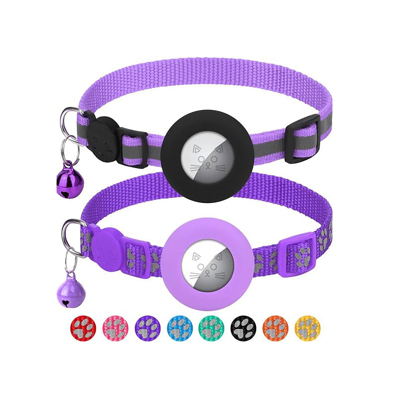 KFX-6572093 Reflective Denim Pet Collar for Cats and Dogs - Casual Style in Multiple Colors