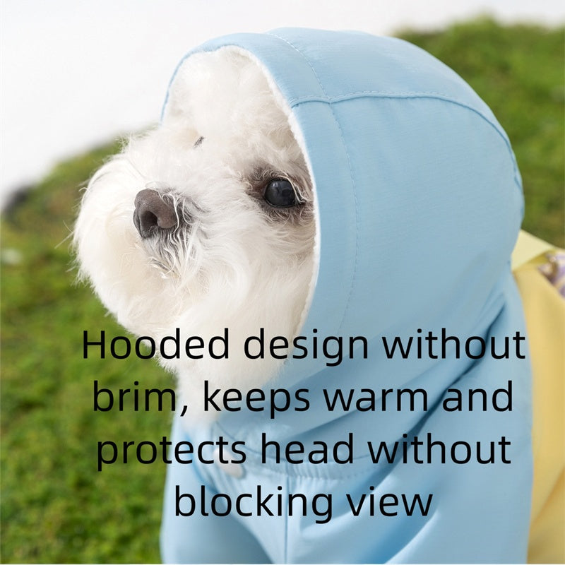 KFX-6574653 Winter Color-Block Fleece Jumpsuit for Small and Medium Dogs with Hood