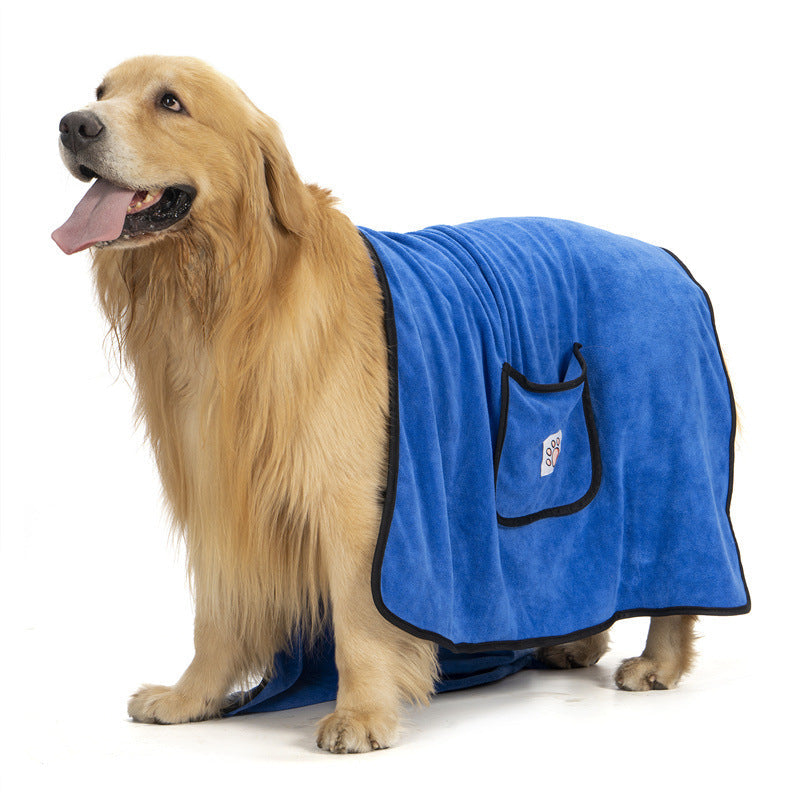 KFX-6575549 Quick-Drying Super Absorbent Fiber Bath Towel for Dogs - 130x70cm