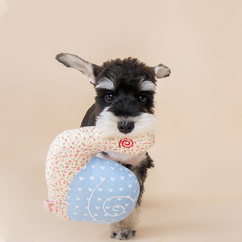 KFX-6576701 Interactive Snail Plush Dog Toy - Cotton Biting Toy for Dogs