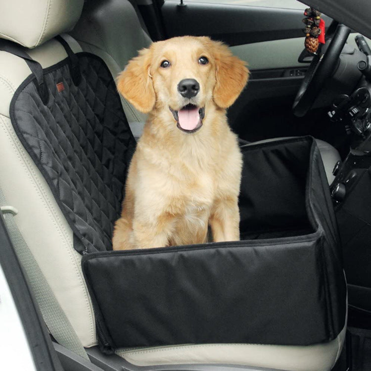 KFX-6578109 Dog Car Front and Rear Pet Cushion - Black Oxford Cloth, 45x45x58CM, Thickened Three-Dimensional Lining