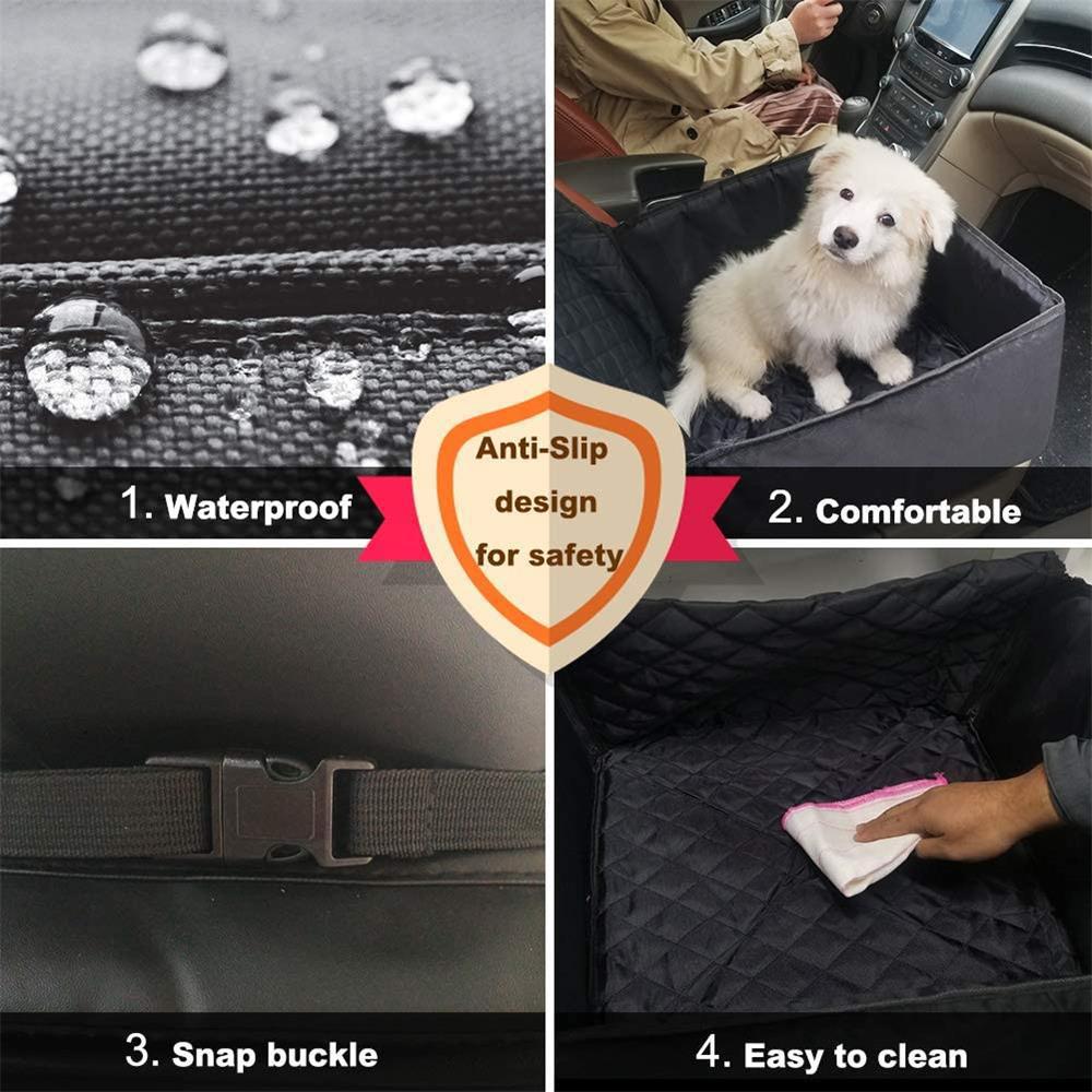 KFX-6578109 Dog Car Front and Rear Pet Cushion - Black Oxford Cloth, 45x45x58CM, Thickened Three-Dimensional Lining