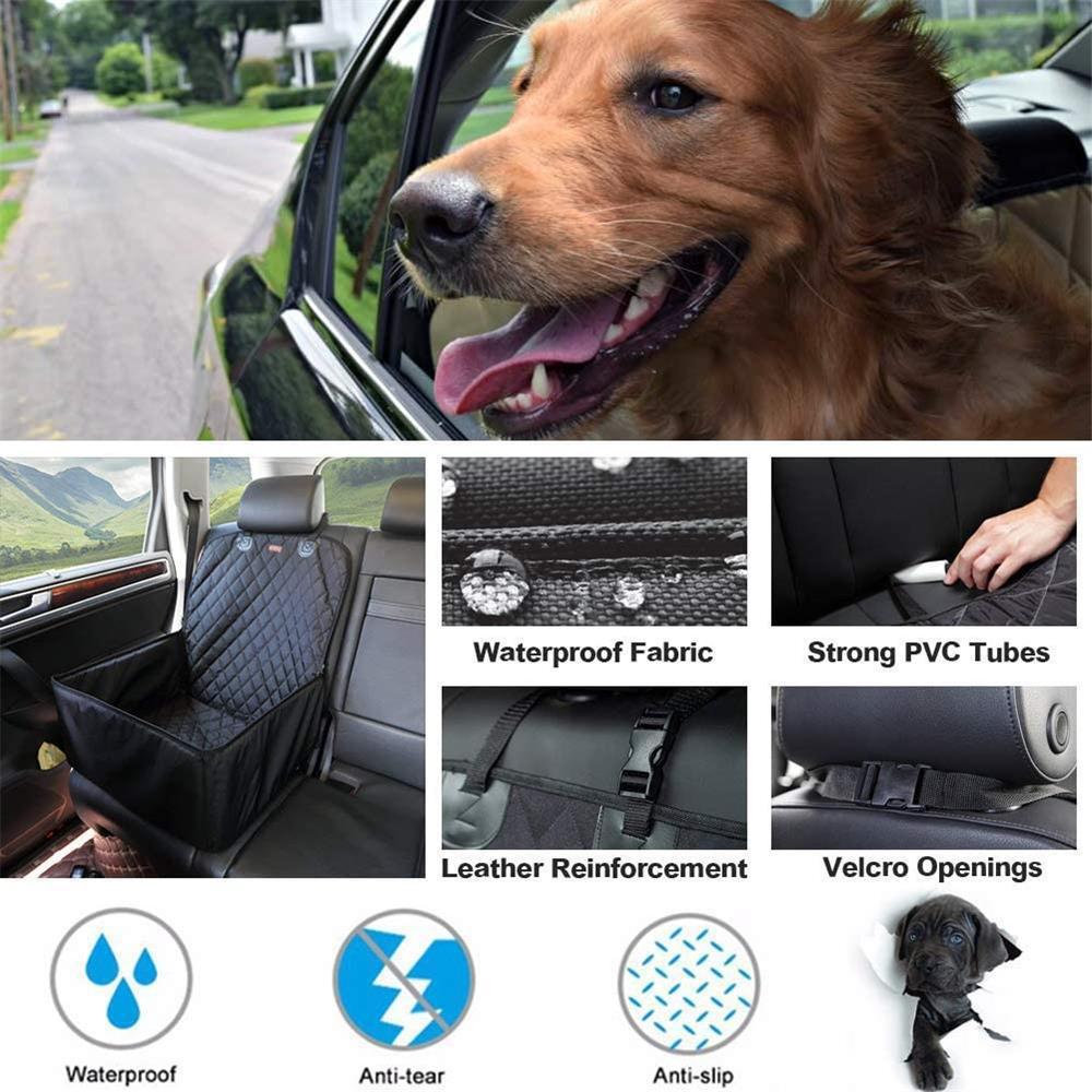KFX-6578109 Dog Car Front and Rear Pet Cushion - Black Oxford Cloth, 45x45x58CM, Thickened Three-Dimensional Lining