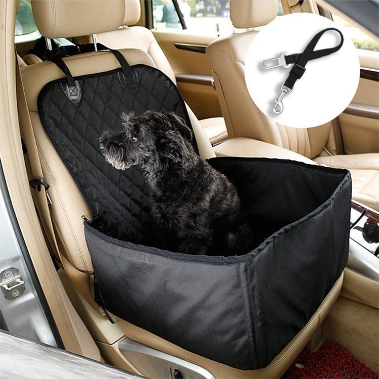 KFX-6578109 Dog Car Front and Rear Pet Cushion - Black Oxford Cloth, 45x45x58CM, Thickened Three-Dimensional Lining