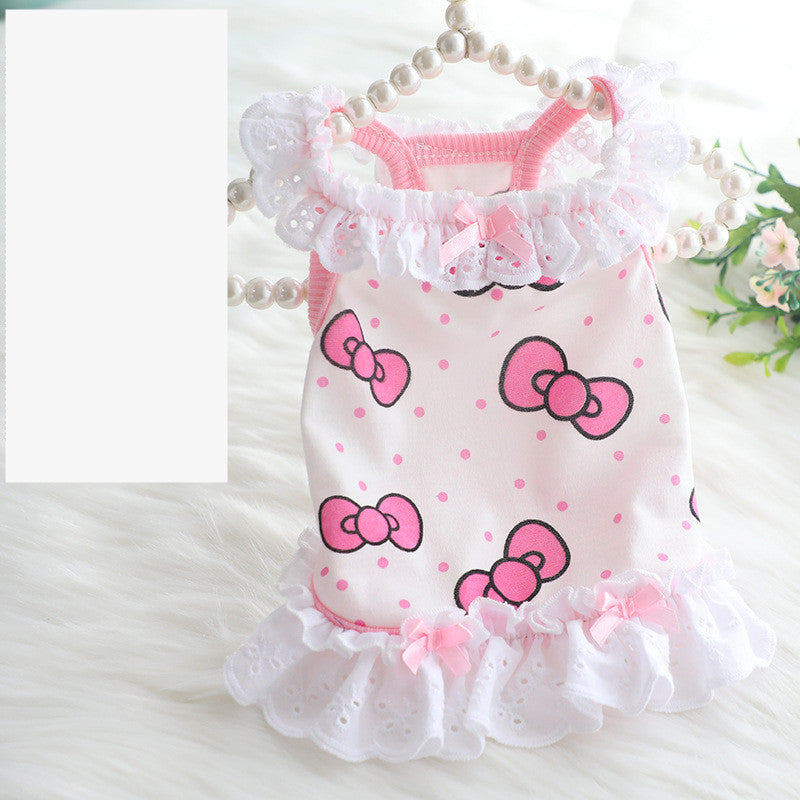 KFX-6578237 Summer Cotton Dog Skirt with Peppermint Butterfly Design for Small to Extra Large Breeds