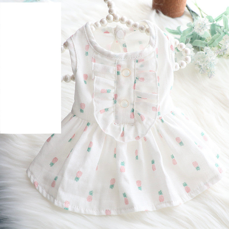 KFX-6578237 Summer Cotton Dog Skirt with Peppermint Butterfly Design for Small to Extra Large Breeds