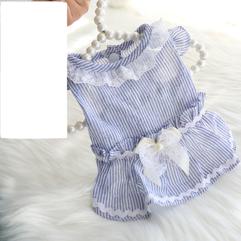 KFX-6578237 Summer Cotton Dog Skirt with Peppermint Butterfly Design for Small to Extra Large Breeds