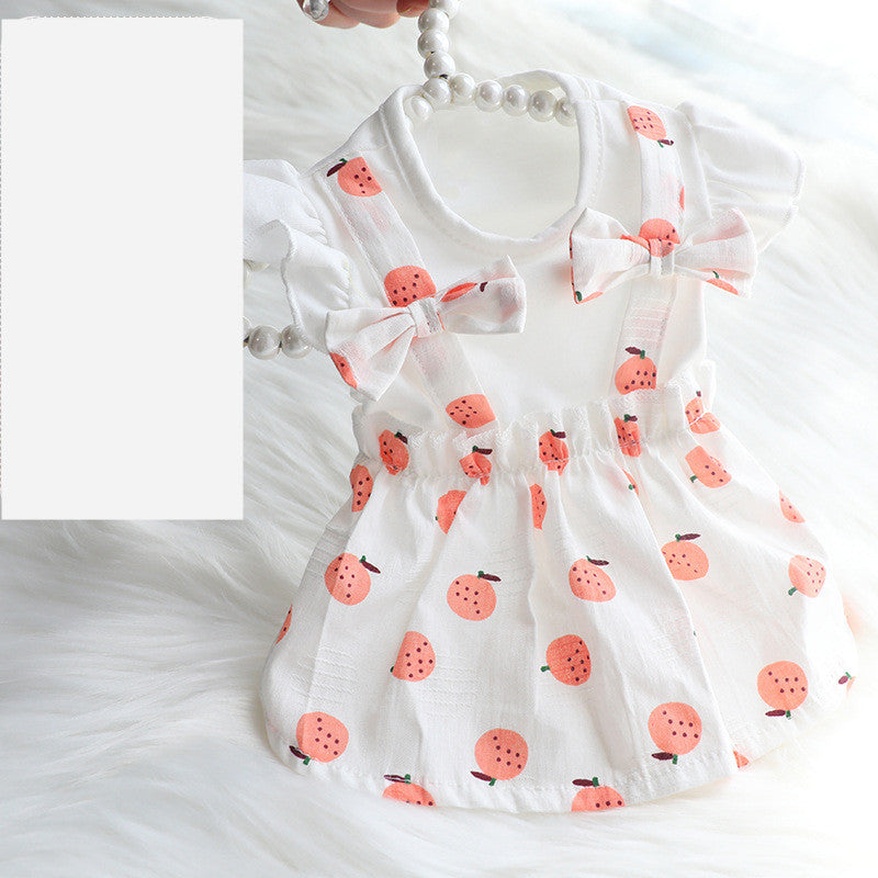 KFX-6578237 Summer Cotton Dog Skirt with Peppermint Butterfly Design for Small to Extra Large Breeds