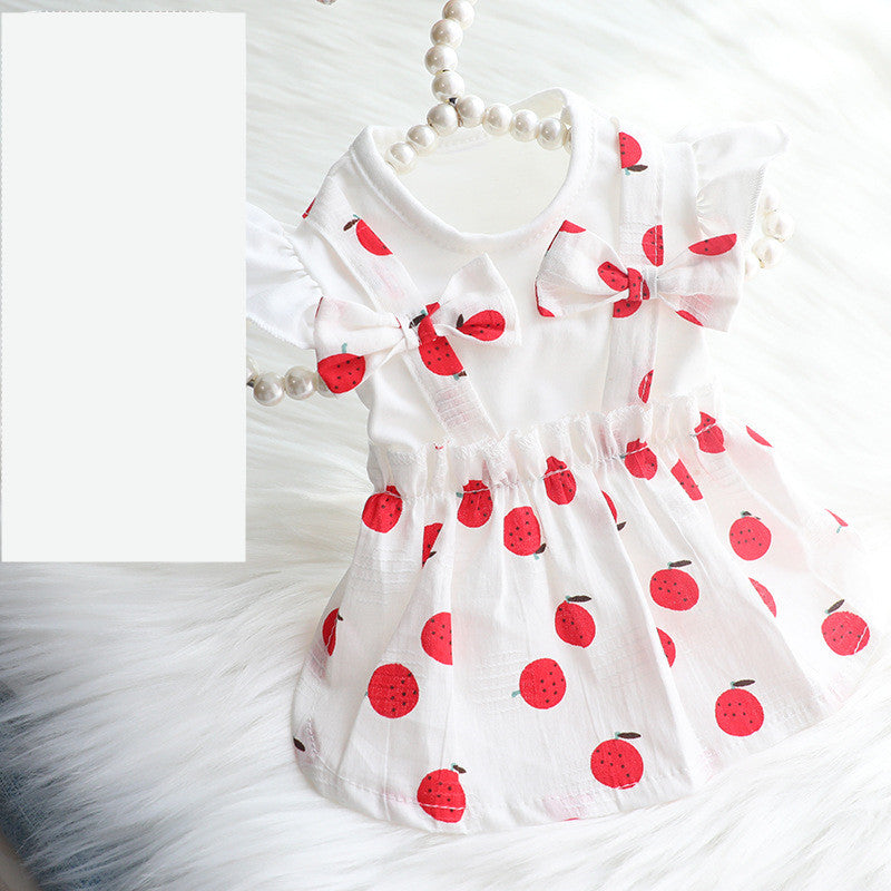 KFX-6578237 Summer Cotton Dog Skirt with Peppermint Butterfly Design for Small to Extra Large Breeds