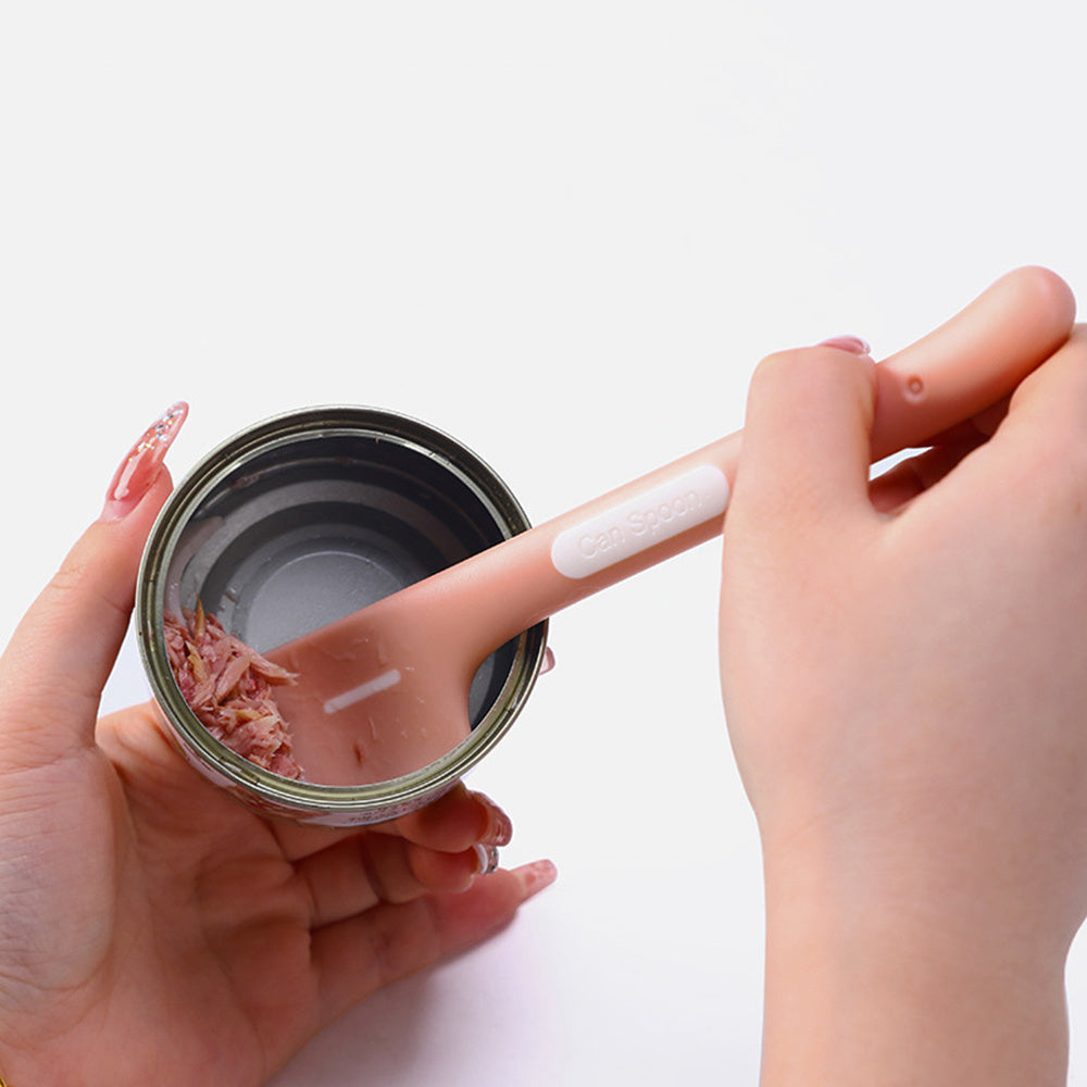 KFX-6579133 Canned Pet Food Spoon with Long Handle for Cats and Dogs - Easy Cleaning and Multi-Use Feeder Accessory