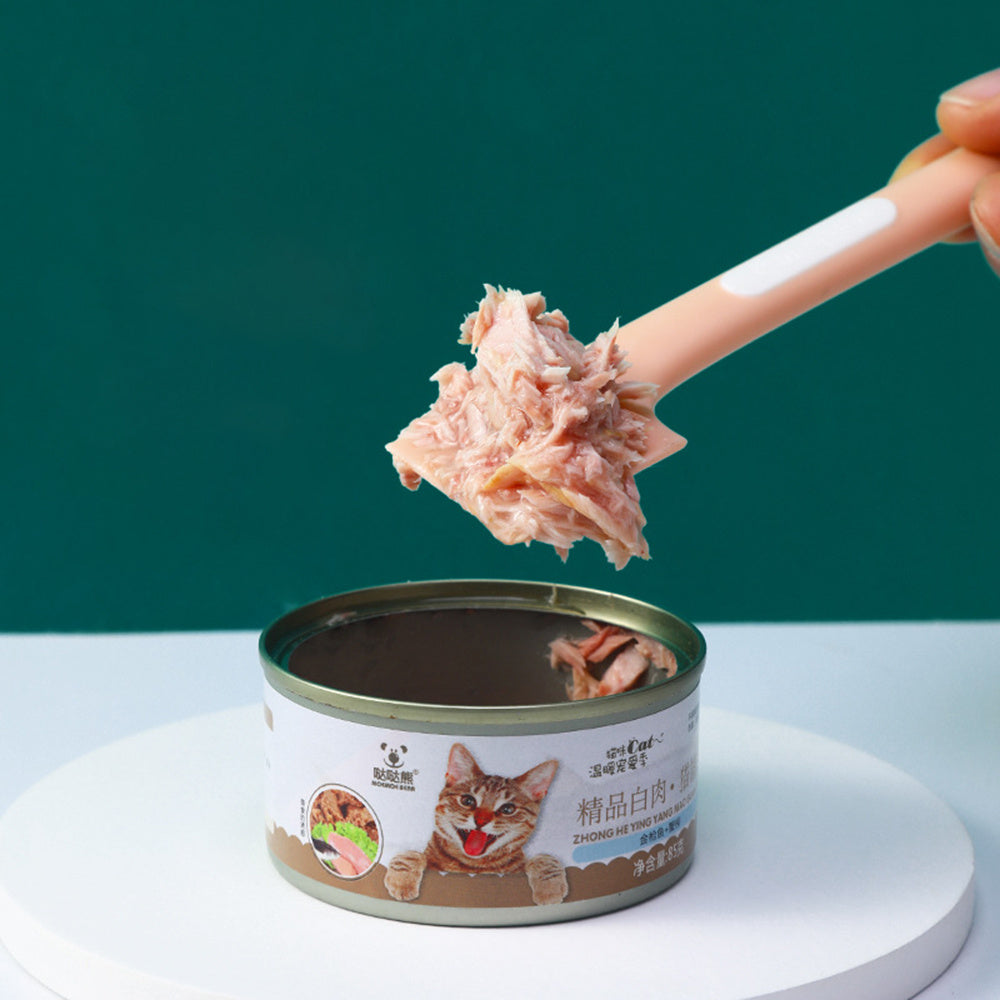 KFX-6579133 Canned Pet Food Spoon with Long Handle for Cats and Dogs - Easy Cleaning and Multi-Use Feeder Accessory