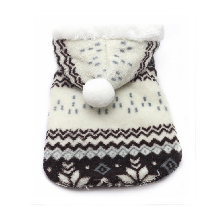 KFX-6580285 Two-Tone Snowflake Dog Coat - Casual Cotton Design, Sizes 8-16