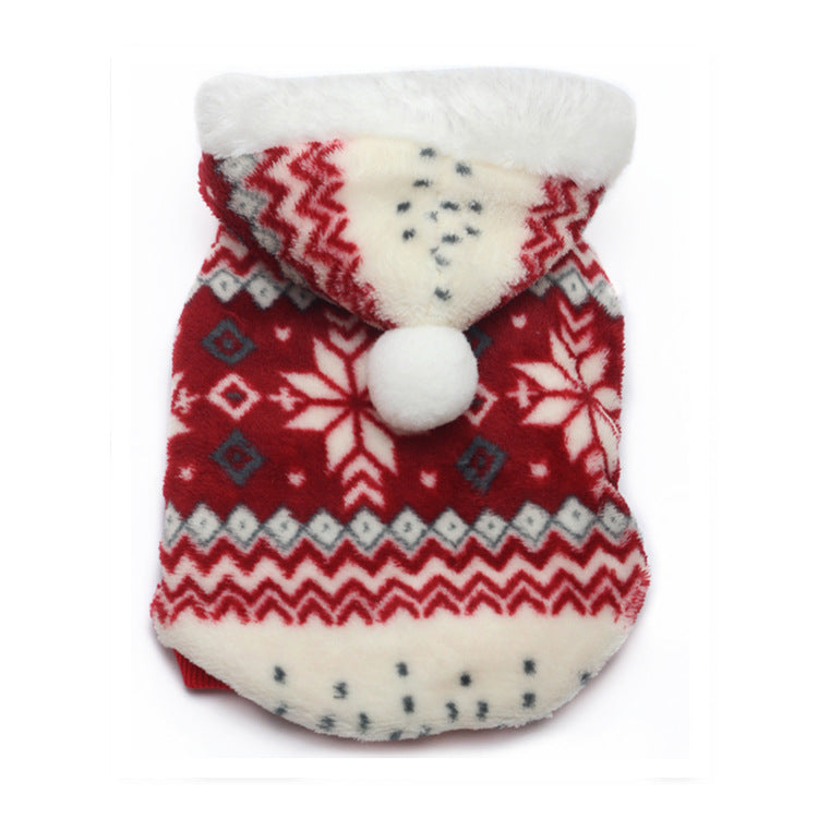KFX-6580285 Two-Tone Snowflake Dog Coat - Casual Cotton Design, Sizes 8-16