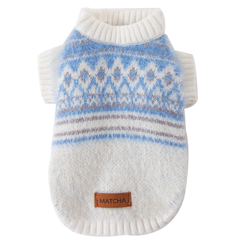 KFX-6580413 Warm and Stylish Diamond-shaped Sweater for Small and Medium Dogs in Soft Material