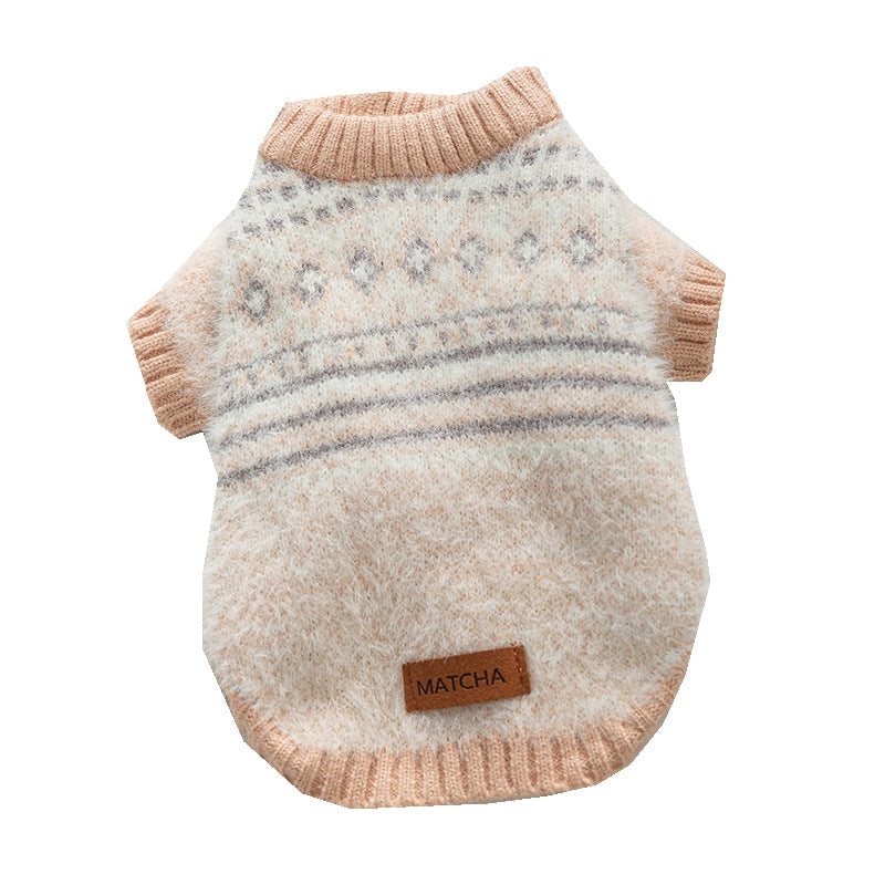 KFX-6580413 Warm and Stylish Diamond-shaped Sweater for Small and Medium Dogs in Soft Material