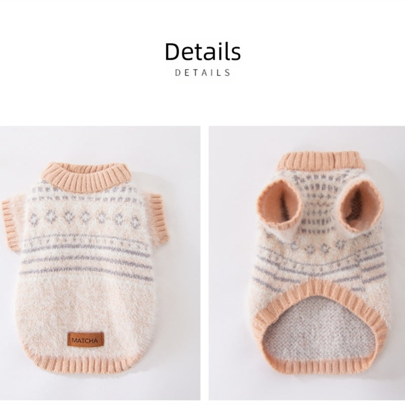 KFX-6580413 Warm and Stylish Diamond-shaped Sweater for Small and Medium Dogs in Soft Material