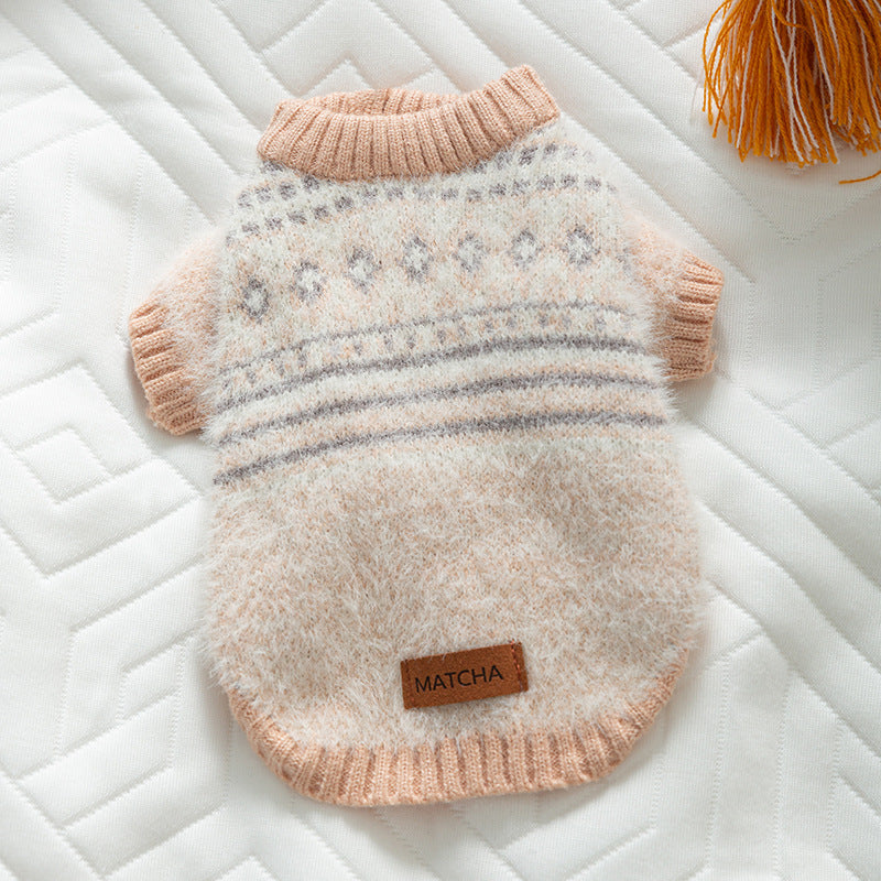 KFX-6580413 Warm and Stylish Diamond-shaped Sweater for Small and Medium Dogs in Soft Material