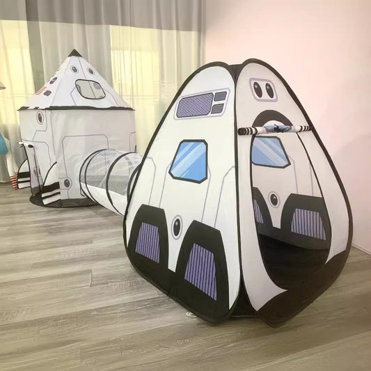 KFX-6580669 Foldable Indoor Children's Tent with Tunnel and Triangle – Fabric Playhouse for Emotional and Sensory Development