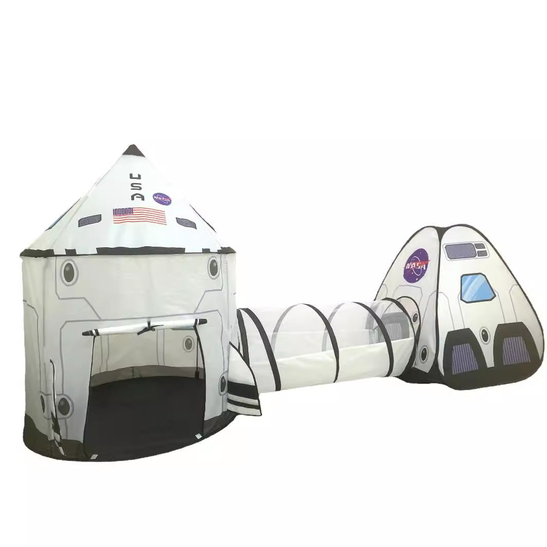 KFX-6580669 Foldable Indoor Children's Tent with Tunnel and Triangle – Fabric Playhouse for Emotional and Sensory Development