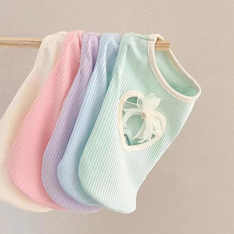 KFX-6581437 Thin Summer Vest for Small Dogs and Cats – Cute Princess Style in Wiz Pink, Bondi Blue, Ti'an Green