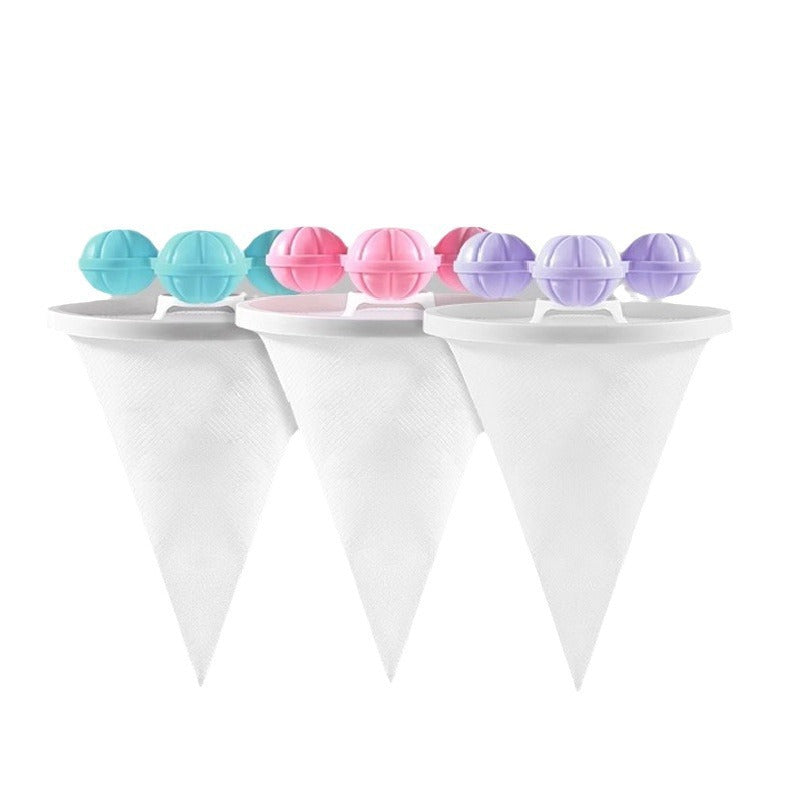 KFX-6583101 Pet Lint Remover - Reusable Floating Hair Filter Mesh Bag for Washing Machine - 3 Pack Hair Catcher for Dog and Cat Fur