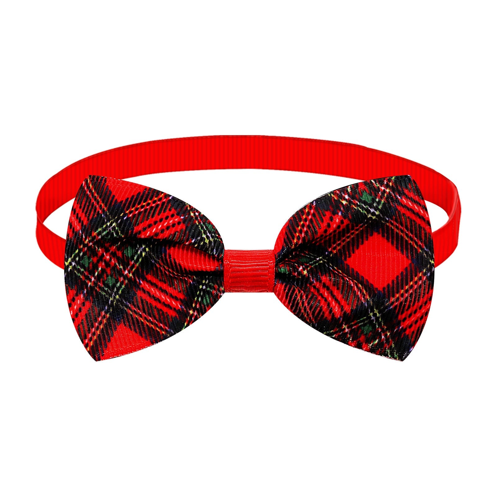 KFX-6583869 Christmas Plaid Striped Bow Tie for Dogs and Cats - Multiple Color Options Available