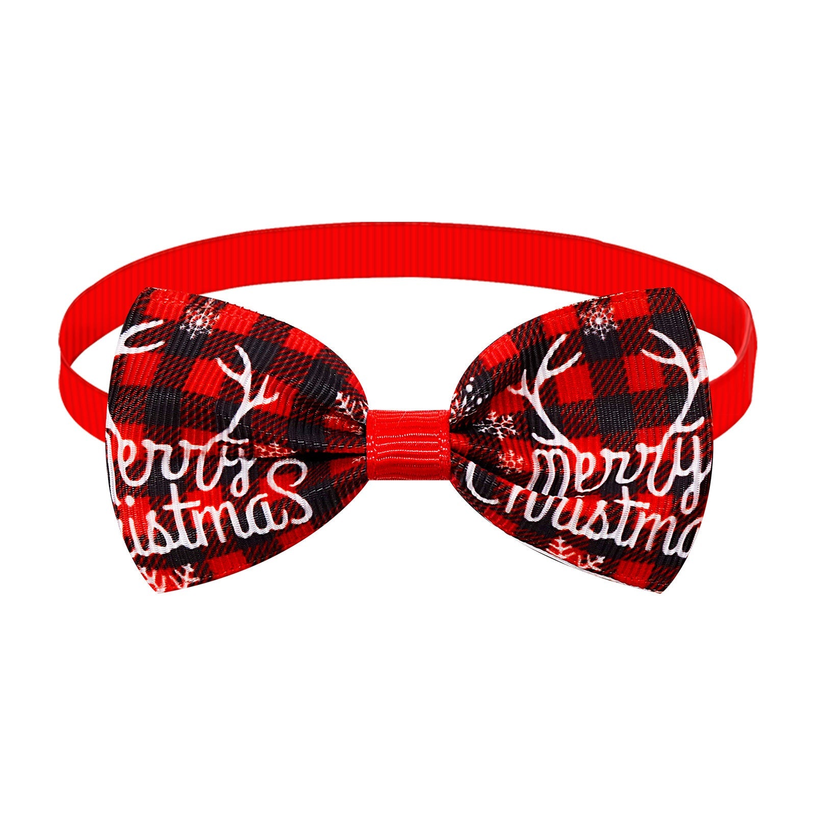 KFX-6583869 Christmas Plaid Striped Bow Tie for Dogs and Cats - Multiple Color Options Available