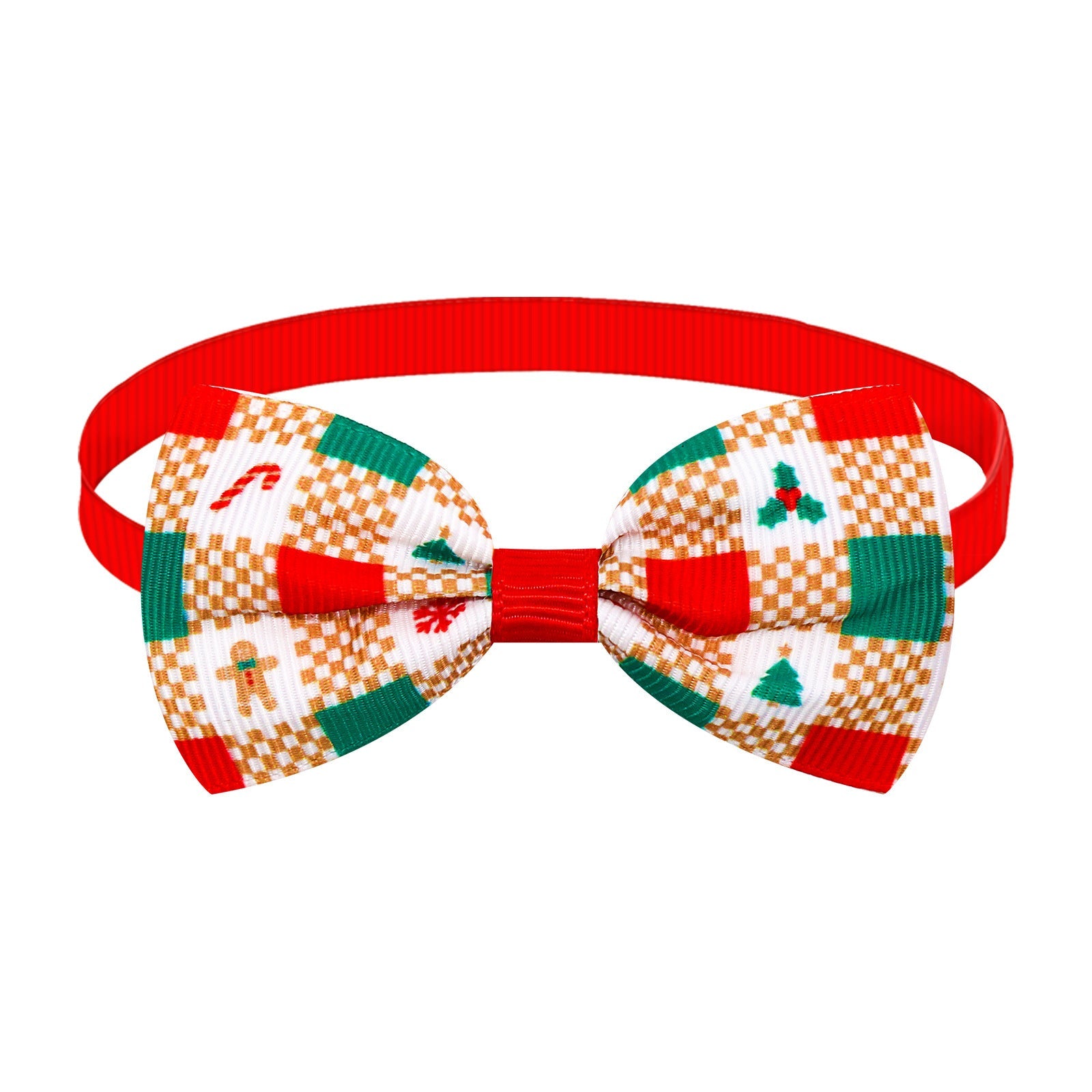 KFX-6583869 Christmas Plaid Striped Bow Tie for Dogs and Cats - Multiple Color Options Available