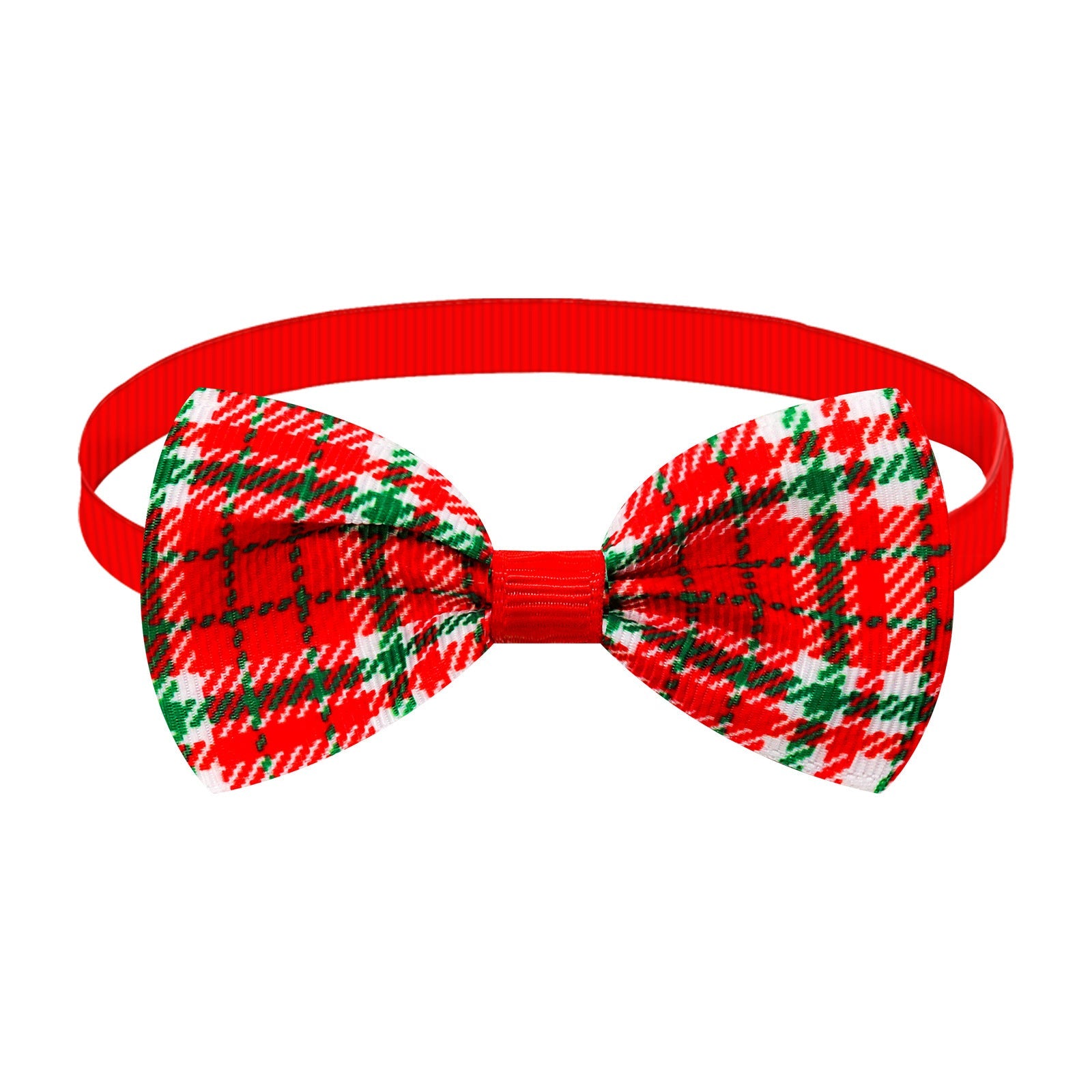 KFX-6583869 Christmas Plaid Striped Bow Tie for Dogs and Cats - Multiple Color Options Available