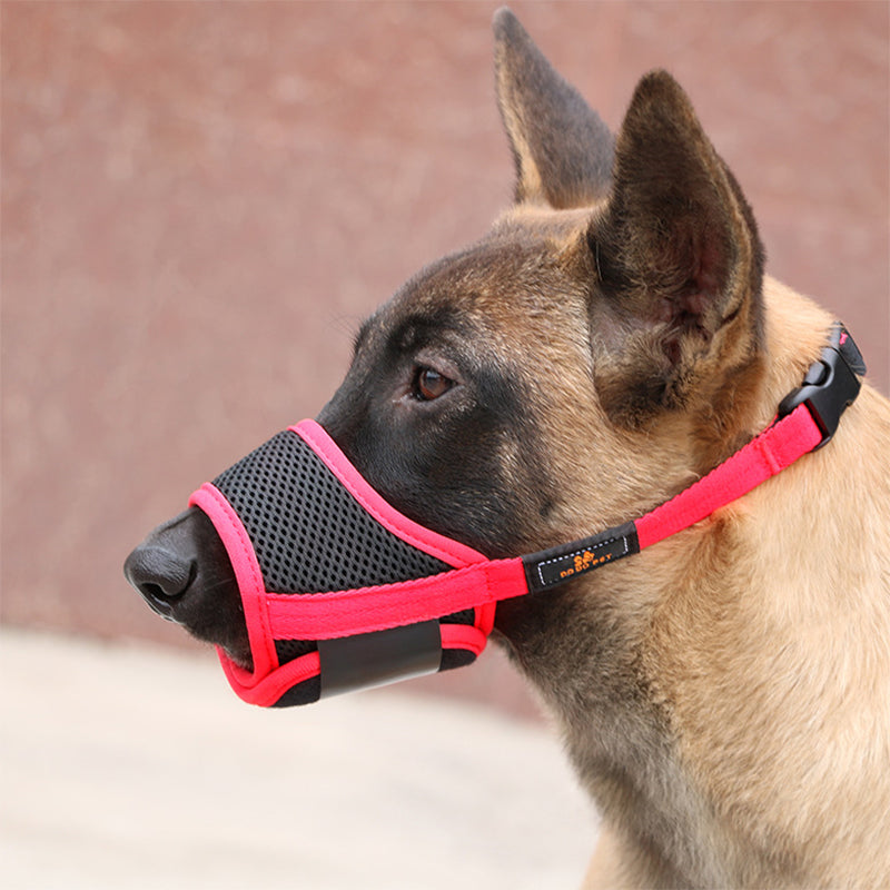 KFX-6584893 Adjustable Breathable Pet Muzzle Mask - Durable Mesh, Size Adjustable for Comfort