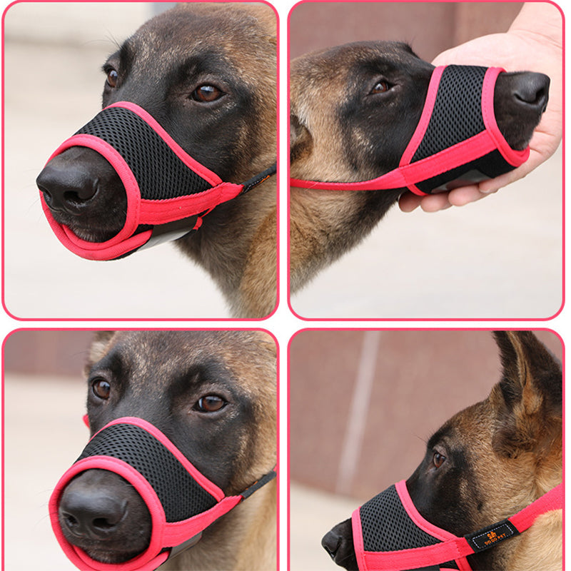 KFX-6584893 Adjustable Breathable Pet Muzzle Mask - Durable Mesh, Size Adjustable for Comfort