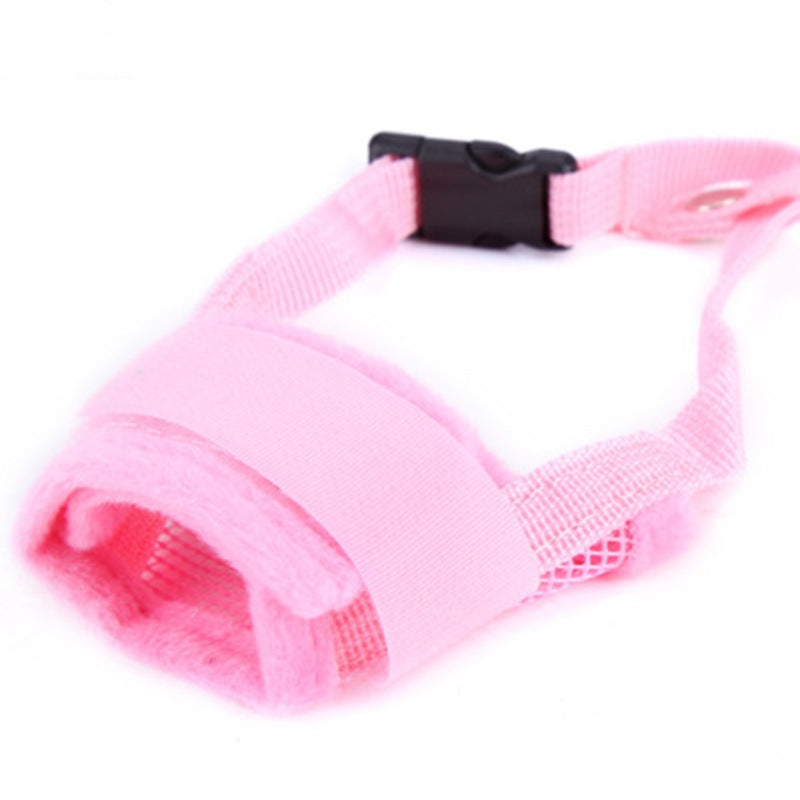 KFX-6584893 Adjustable Breathable Pet Muzzle Mask - Durable Mesh, Size Adjustable for Comfort