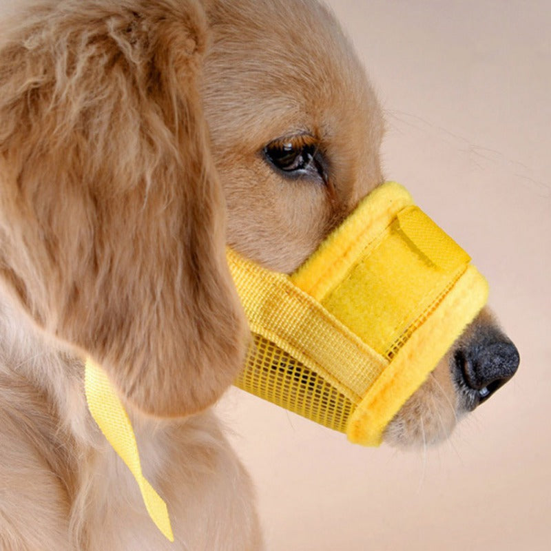 KFX-6584893 Adjustable Breathable Pet Muzzle Mask - Durable Mesh, Size Adjustable for Comfort