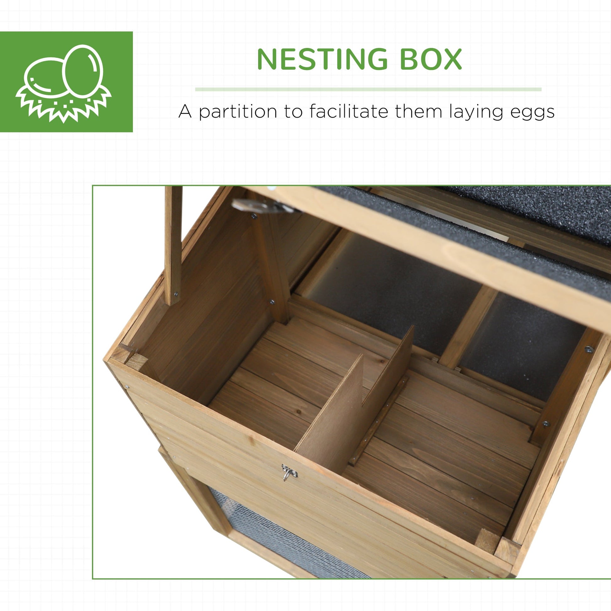 KFX-6585277 Deluxe 69" Chicken Coop with Outdoor Run, Nesting Box, and Ramp for Poultry and Small Animals