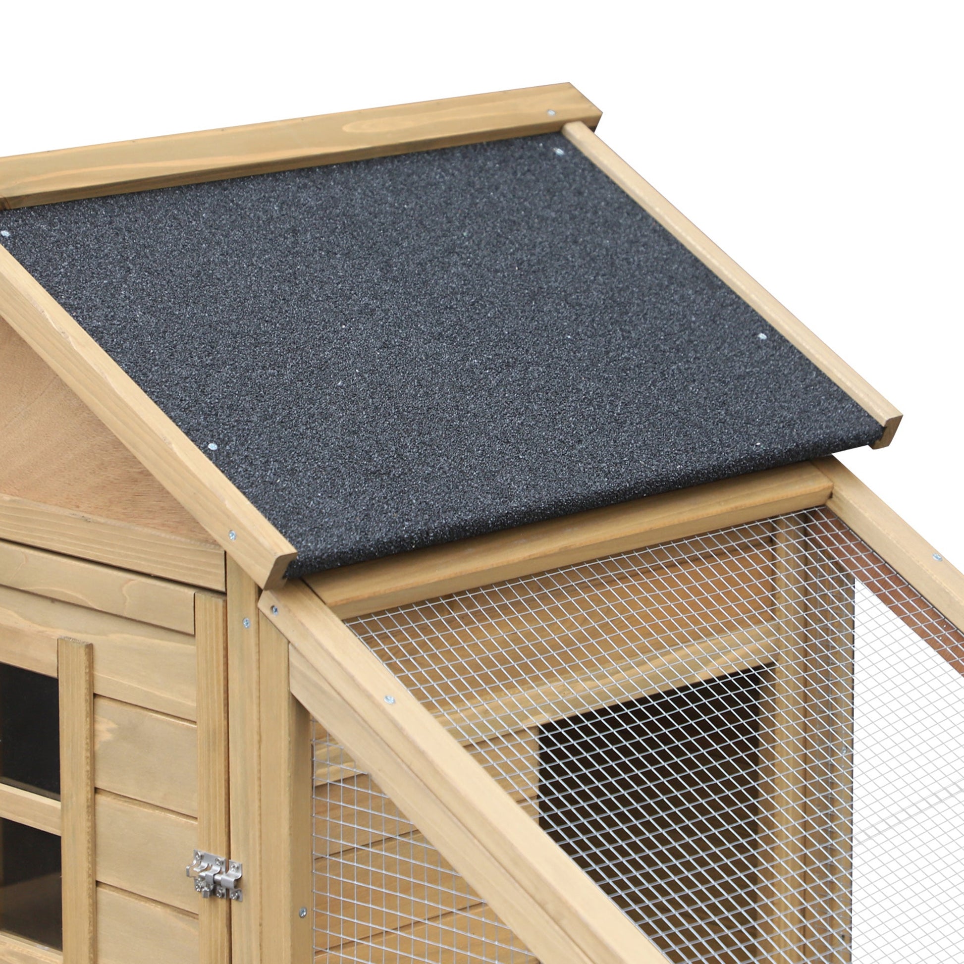 KFX-6585277 Deluxe 69" Chicken Coop with Outdoor Run, Nesting Box, and Ramp for Poultry and Small Animals