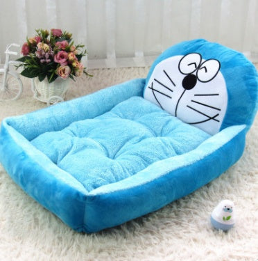KFX-6585661 Removable Washable Teddy Cartoon Pet Nest for Large Dogs – Comfortable Dog Bed Mat in Various Sizes