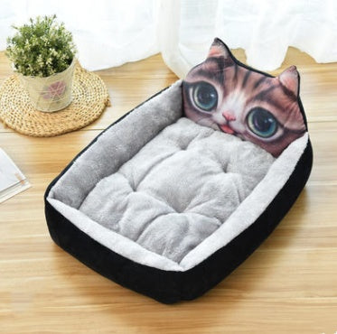 KFX-6585661 Removable Washable Teddy Cartoon Pet Nest for Large Dogs – Comfortable Dog Bed Mat in Various Sizes