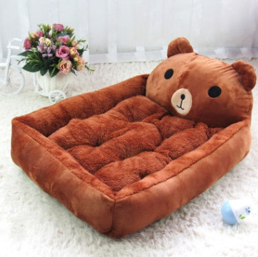 KFX-6585661 Removable Washable Teddy Cartoon Pet Nest for Large Dogs – Comfortable Dog Bed Mat in Various Sizes